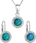 Evolution Group - Pavona Evolution Group Set de bijuterii strălucitoare cu cristale Preciosa 39160.1 & green opal (cercei, lanț, pandantiv)
