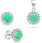 Brilio Silver Set minunat de bijuterii cu opale SET231WG (cercei, pandantiv)