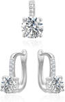 Beneto Set elegant de bijuterii cu zirconii AGSET359 (pandantiv, cercei)