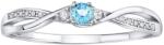 Silvego Inel de argint cu topaz albastru șistrălucire Zirconia JJJR1100TS 58 mm