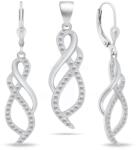 Brilio Silver Set de bijuterii strălucitoare din argint cu zircon SET222W (cercei, pandantiv)