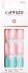 KISS Unghii false imPress Dew Drop Medium Coffin, 30 bucati, Kiss - vivantis
