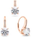 Brilio Silver Set bronz fermecător cu zirconi SET241R (pendant, cercei suspendați)