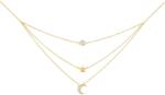 Preciosa Colier cu zirconiu cubic placat cu aur triplu Lună Star 5362Y00