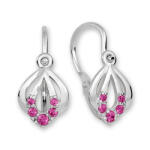 Soliter Brilio Cercei delicați din aur alb cu cristale fucsia 239 001 00728 0700770
