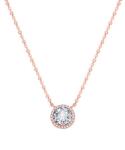 Beneto Colier din argint placat cu aur roz cu cristale AGS1135 / 47-ROSE