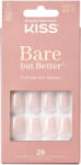 KISS Unghii false Bare but Better Nudies Short Squoval, 28 bucati, Kiss - vivantis