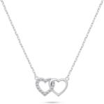 Brilio Silver Colier delicat argintiu cu inimi legate NCL117W