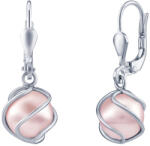 Silvego Cercei de argint cu perla roz Swarovski® SILVEGOB31644SWP