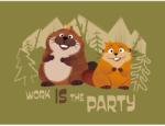 Komar falikép Disney-Pixar Agyugrász "Work is the Party" 30 cm x 40 cm zöld