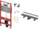 TECE WC-tartály szett, fényes króm gombokkal és rozsdamentes acél lefolyóval, "2in1" 90 cm 9400112 (9400112)