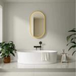 Fluminia Oglinda cu LED, dezaburire si ceas Fluminia, Canaria 90 Clock, gold (CA-G-90-CL)