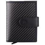 Greenburry Portofel carduri unisex piele naturala negru 8 x 10 x 2.5 cm, Carbon Nappa, Greenburry