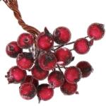 Springos CA0744 MĂLINĂ ARTIFICIALĂ ÎNGHEȚATĂ ROȘU-ÎNCHIS DE 12 MM 10-11 CM 20 BUC (S-CA0744)