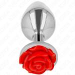 KINK Plug anal Kink, metal, cristal roșu, Ø 3.8 cm, 10.2 cm, design ergonomic, bază siguranță (ATR-D-242594)