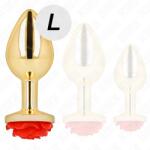 KINK Plug anal Kink, metal, cristal roșu, Ø 2.8 cm, 7 cm, design elegant, bază siguranță (ATR-D-242591)