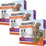 FRONTPRO tablete împotriva puricilor și căpușelor pentru câini (3 cutii = 9 tablete | 25-50 kg | 9 x 136 mg)