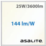 Asalite LED panel (595 x 595 mm) 25W - 144Lm/W, természetes fehér, Backlit, süllyeszthető (ASAL0249)