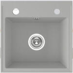 Laveo SBP_510T - LAVEO RINA 440X440 egymedencés gránit mosogató dugókiemelővel szürke (SBP_510T)