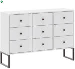 INTERMEBLE 9 Fiókos Komód Fehér Színben. LINEA 115 cm