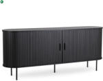 Mebel Elite Kétajtós tolóajtós komód 180 cm, fekete színben TRISH