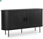 Mebel Elite Kétajtós, tolóajtós komód 140 cm méretben, fekete színben TRISH