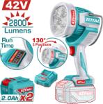 TOTAL Lampa de lucru TOTAL 42V, 2800 lumeni, cu 2 acumulatori si incarcator (TWLI42896E)