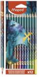 Maped Creioane colorate triunghiulare MAPED Dragon, set de 12 buc