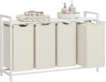 Vasagle Cos de rufe VASAGLE cu 4 compartimente, 160 L, raft superior, alb crem (EZ-BLH401W01)