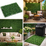  Panou gard viu artificial verde decorativ, frunze mici, 40x60x3 cm (BK99235)