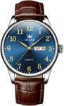 OLEVS Ceas barbati Olevs Quartz Elegant Analog Indici Luminosi Data Piele naturala Maro Ceas