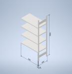  Horganyzott, teljes fémből készült STOW állvány 200x100x50 cm - 5 polc, teherbírás 800 kg - KIEGÉSZÍTŐ MODUL