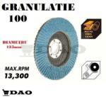 DAO Shop Disc lamelar DAO, 125 mm, granulatie 100, metal, inox, lemn, gaura flex 22.23mm (lamelare.100)
