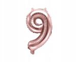 PartyPal Fólia lufi '9', 35cm, rozé arany