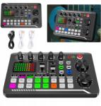 Fifine Bluetooth Hangkártya Audio Keverő Többszintű Független Szabályozó (Fifine Sound Card SC3 Black USB z RGB XLR)