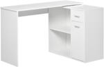 HomCom Birou Unghiular Versatil cu Raft, Design Modern, Alb, 117x82x74 cm | Aosom Romania (836-073WT)