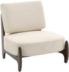 HOMCOM Fotoliu de salon din chenilă, fotoliu pentru dormitor confortabil, pernă groasă, șezut tapițat, 72 x 73, 5 x 81 cm, crem | Aosom Romania (83B-605V02CW)