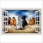 MÉDIA Öntapadós és mosható falfestmény Ablak Lovak ereje, galopp, 180 x 120 cm (FOTOTAP15703)
