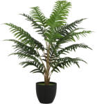 HOMCOM Plantă Artificială de Ferigă cu 20 de Frunze din PEVA, Ramuri Flexibile, Ghiveci Negru din PP și Ciment, Verde | Aosom Romania (83C-226V00GN)