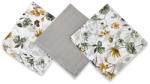 Qmini Set 3 museline, Qmini, Multifunctionale, Din bumbac certificat Oeko Tex Standard 100, 30x30 cm, Botanica si Grey (6426972030649)