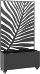Outsunny Jardinieră cu spalier, cuvă pentru flori, cu paravan de intimitate și roți blocabile, metal, 90 x 30 x 160 cm, negru | Aosom Romania (84H-529V00BK)