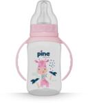 Pine Natura műanyag cumisüveg fogantyúval 6-18 hó rózsaszín 150 ml