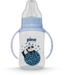 Pine Natura műanyag cumisüveg fogantyúval 6-18 hó kék 150 ml
