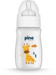 Pine Natura szélesnyakú műanyag cumisüveg 0-6 hó fehér 250 ml