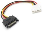 BlackBird Tápkábel SATA 15 pin plug to Molex 4 pin female, 12cm (BH1501)