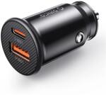 ORICO Autós töltő USB-C 30W+USB-A 27W fekete PM-30-1A1C-BK ORICO-PM-30-1A1C-BK-EP (ORICO-PM-30-1A1C-BK-EP)
