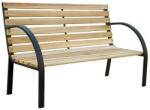 ST Leisure Equipment Strend Pro Everild kerti pad, 125 x 55 x 75 cm, barna, fémvázas fa kialakítás, könyöktámasszal, kültéri használatra (TC802029)