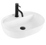 Rea Aura mosdótál 50.5x38.5 cm ovális mosdótálak fehér fényes REA-U7340 (REAU7340)
