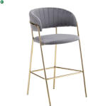  Design bárszék, szürkésbarna Velvet szövet/gold króm arany, DASMIN TYP 2
