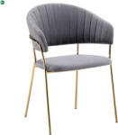  Design étkezőszék, szürkésbarna Velvet szövet/gold króm arany, DASMIN TYP 1